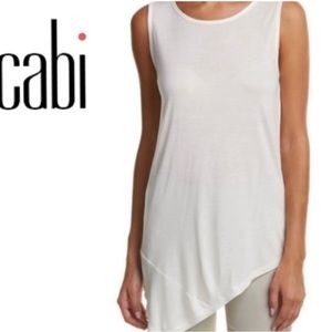 Cabi 5070 white asymmetrical tunic top sz small
